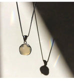 925 Silver Chalcedony Pendant Cats Eyes Choker Necklace Geometric Jewelry