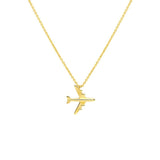925 Silver Airplane Pendant Necklace For Women Girls Birthday Gift