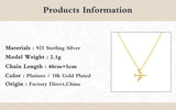 925 Silver Airplane Pendant Necklace For Women Girls Birthday Gift