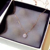 Delicate Crystal Necklace for Women Charm Cubic Zircon Choker Daily Gift