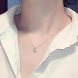 Delicate Crystal Necklace for Women Charm Cubic Zircon Choker Daily Gift