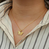 Waterproof Butterfly Pendant Necklace 18K Plated Stainless Steel