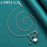 925 Sterling Silver Stethoscope Heart Pendant Necklace