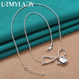 925 Sterling Silver Stethoscope Heart Pendant Necklace
