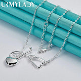 925 Sterling Silver Stethoscope Heart Pendant Necklace