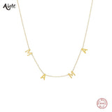 925 Silver MAMA MOM Pendant Necklace 18K Plated