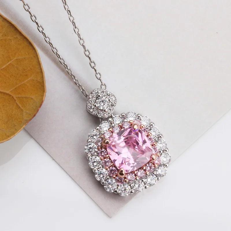 925 Silver Crystal Pendant Necklace for Women