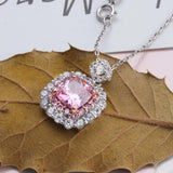 925 Silver Crystal Pendant Necklace for Women