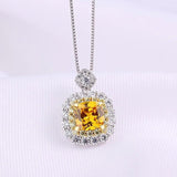 925 Silver Crystal Pendant Necklace for Women