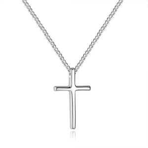 925 Silver Female Cross Pendant Necklace Small Cross Necklace Chain