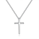 925 Silver Female Cross Pendant Necklace Small Cross Necklace Chain