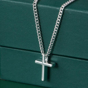 925 Silver Female Cross Pendant Necklace Small Cross Necklace Chain