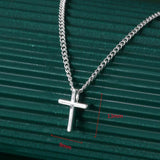 925 Silver Female Cross Pendant Necklace Small Cross Necklace Chain