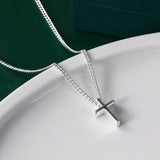 925 Silver Female Cross Pendant Necklace Small Cross Necklace Chain