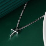 925 Silver Female Cross Pendant Necklace Small Cross Necklace Chain