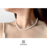 Elegant Shell Pearl Necklace S925 Sterling Silver 32-135cm Length
