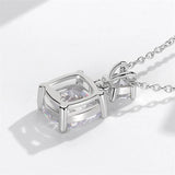 925 Silver Colored Crystal Necklace 9MM Cushion Crystal Pendants Necklace