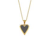 Mother Of Pearl Heart Pendant Women's Neck Chain Stainless Steel