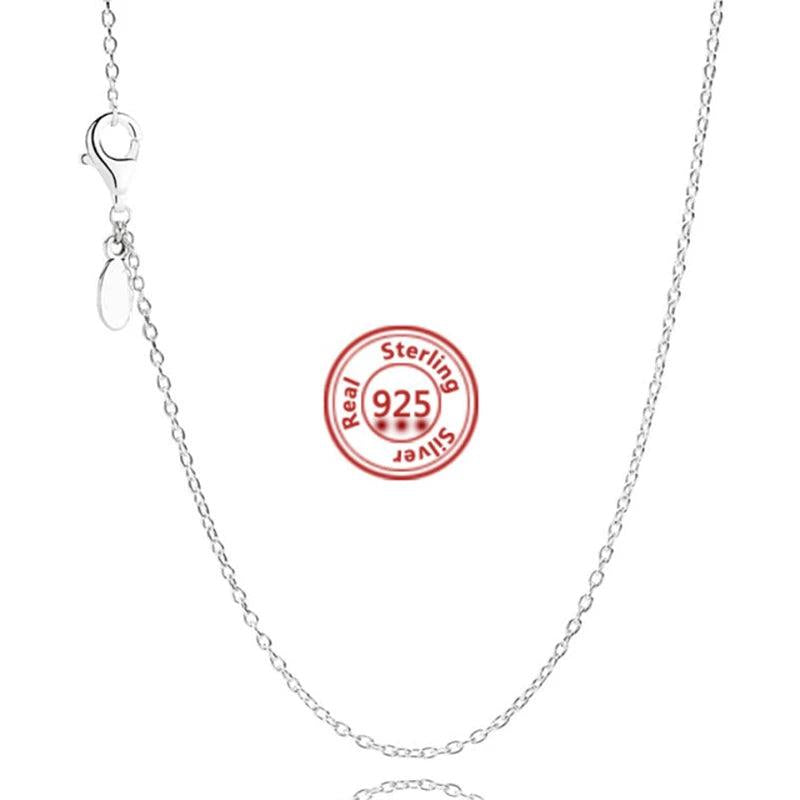 925 Sterling Silver Cable Chain Necklace Charm Pendant Bead Women DIY