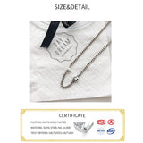 925 Silver Vintage Smile Face Pendant Necklace Women Choker Jewelry
