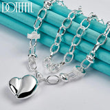 925 Silver Heart Necklace Wedding Engagement Jewelry