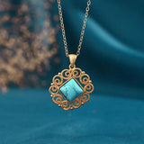 Chinese-style Turquoise Pendant Necklace for Women