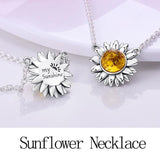 925 Sterling Silver Sunflower Necklace For Women Wedding Gift
