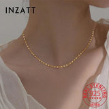 925 Sterling Silver Geometric Chain Choker Necklace For Women