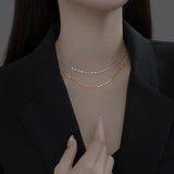 925 Sterling Silver Geometric Chain Choker Necklace For Women