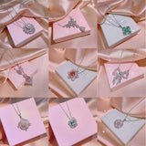 Zircon Crystal Pendant Clavicle Chain Necklace for Women