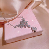 Zircon Crystal Pendant Clavicle Chain Necklace for Women