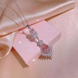 Zircon Crystal Pendant Clavicle Chain Necklace for Women