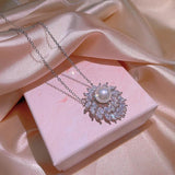 Zircon Crystal Pendant Clavicle Chain Necklace for Women
