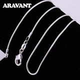 925 Silver 1MM Snake Chains Women Necklaces Gift