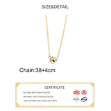 925 Silver 18K Bead Choker Necklace Women Fine Jewelry