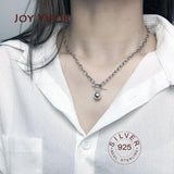 925 Silver Vintage Cross Pendant Necklace Choker for Women