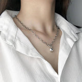925 Silver Vintage Cross Pendant Necklace Choker for Women