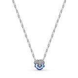 925 Silver Two-Tone Multi-Ring Pendant Necklace Charm Infinity Knot