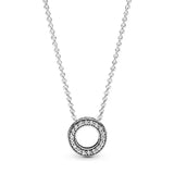 925 Silver Two-Tone Multi-Ring Pendant Necklace Charm Infinity Knot