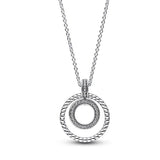 925 Silver Two-Tone Multi-Ring Pendant Necklace Charm Infinity Knot