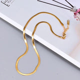 18K Snake Bone Chain Light Necklace Female 999 Full Clavicle Chain