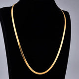 18K Snake Bone Chain Light Necklace Female 999 Full Clavicle Chain