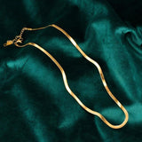 18K Snake Bone Chain Light Necklace Female 999 Full Clavicle Chain