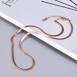 18K Snake Bone Chain Light Necklace Female 999 Full Clavicle Chain