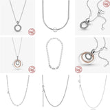 925 Silver Circle Sparkling Charm Necklace