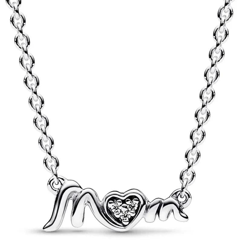 Sparkling Infinity Heart Mum Pave Collier With Crystal Necklace