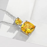 925 Silver Sweet Necklace with Crystal Pendant for Woman Girl Party
