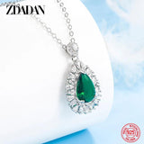 925 Silver Emerald Necklace for Women