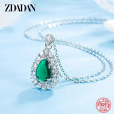 925 Silver Emerald Necklace for Women