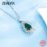 925 Silver Emerald Necklace for Women